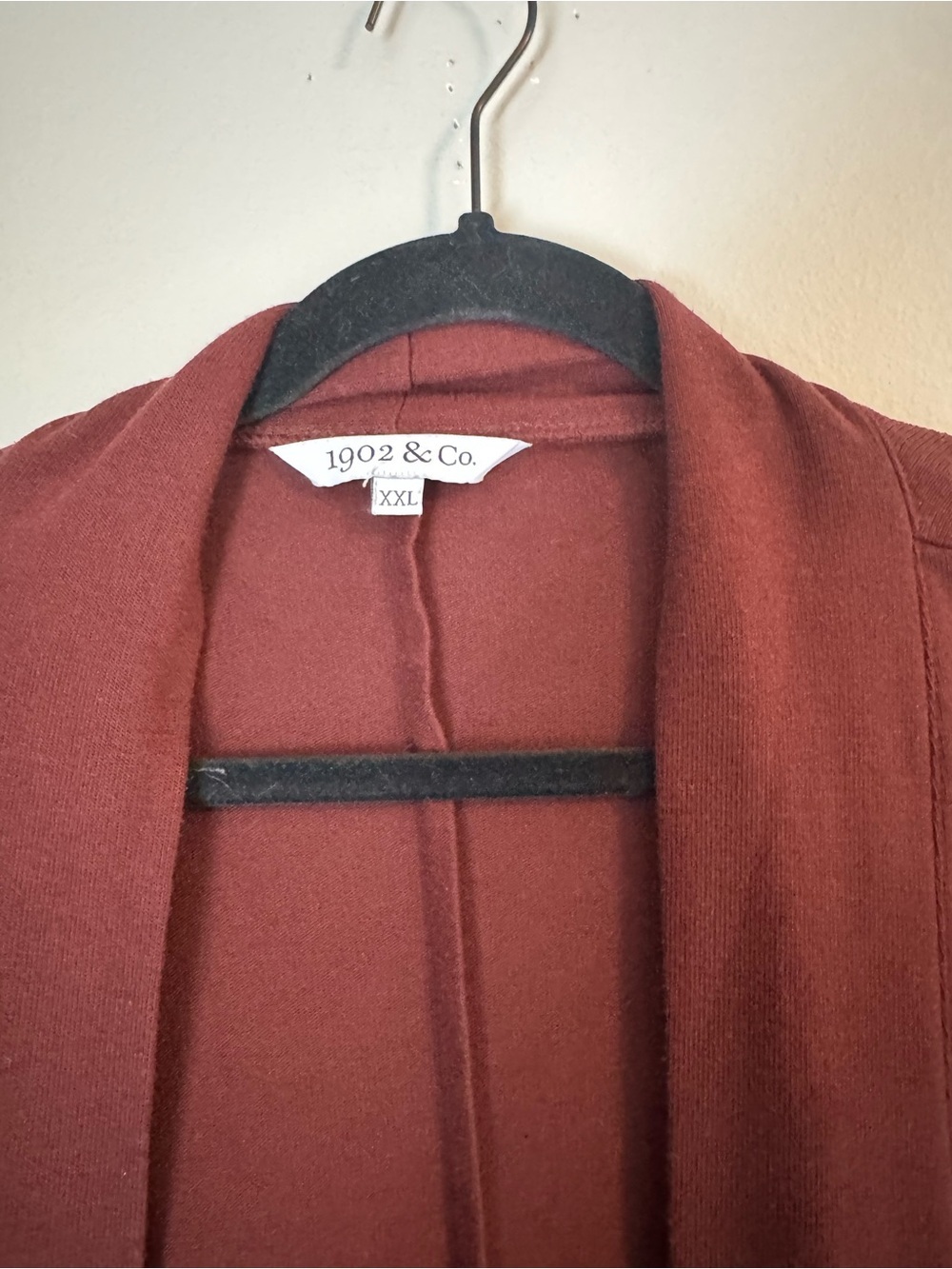 1902 & Co Open Front Cardigan - Deep Rust - Picture 3 of 6